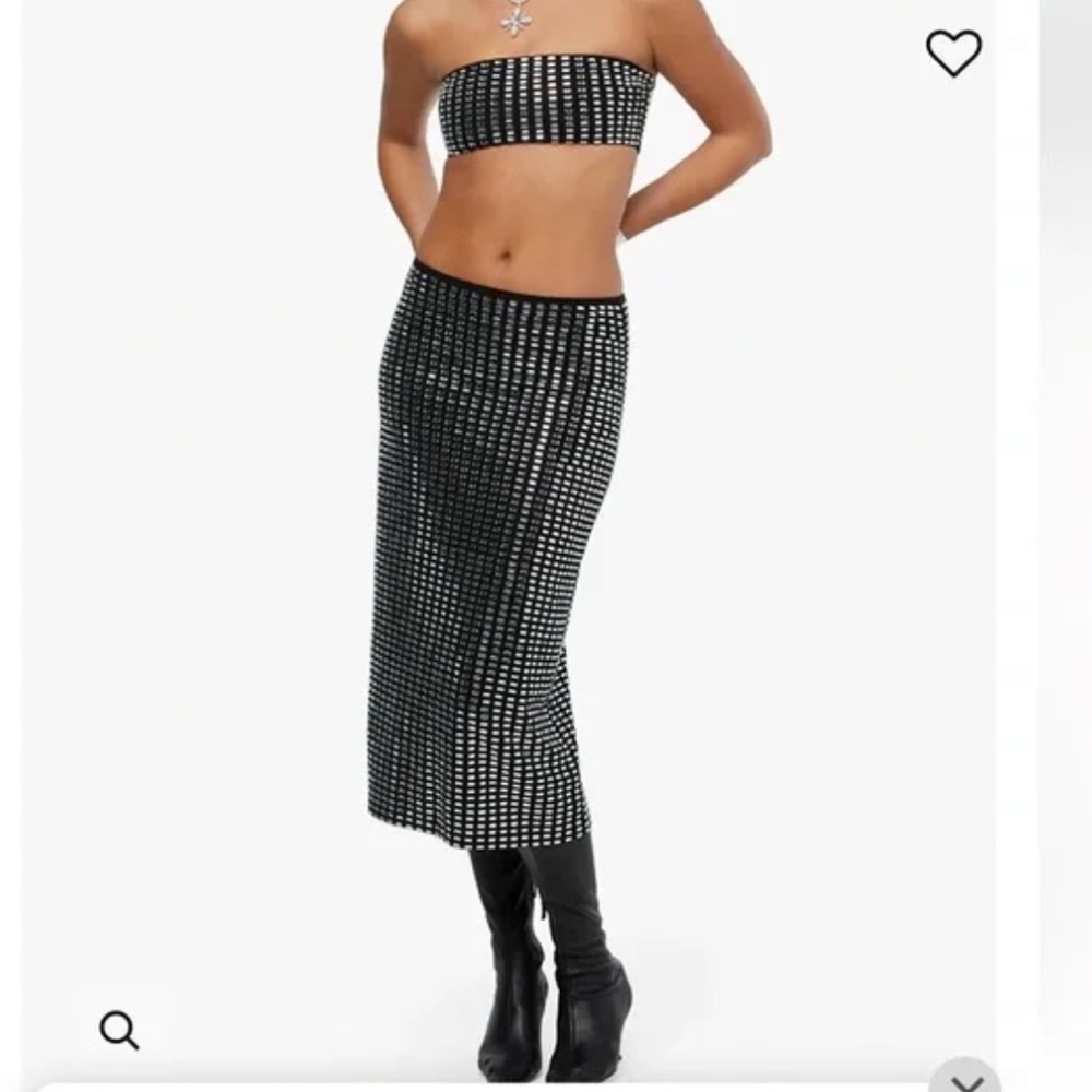 Revolve women’s black crystal skirt